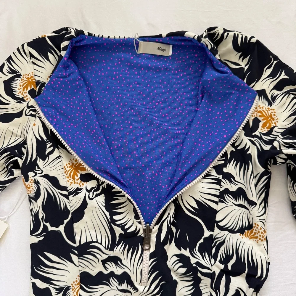 NWT MAAJI Swim Long Sleeve Floral One Piece - Womens S/M - Picture 3 of 7